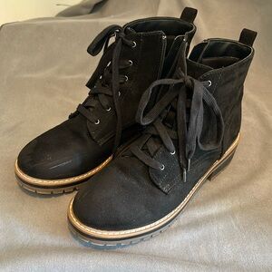 Kenzie Anke Boots Side Zip Black Suede Sz 8 Women’s
